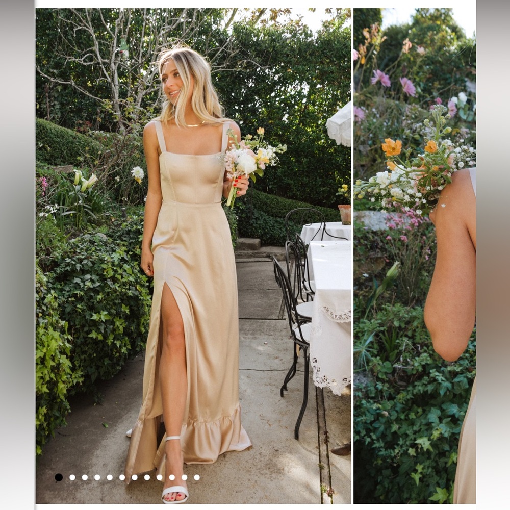 Show Me Your Mumu Clarissa Corset Dress Champagne Luxe Satin